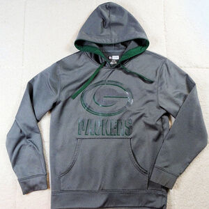 NFL Football Green Bay Packers Gray Hoodie Small